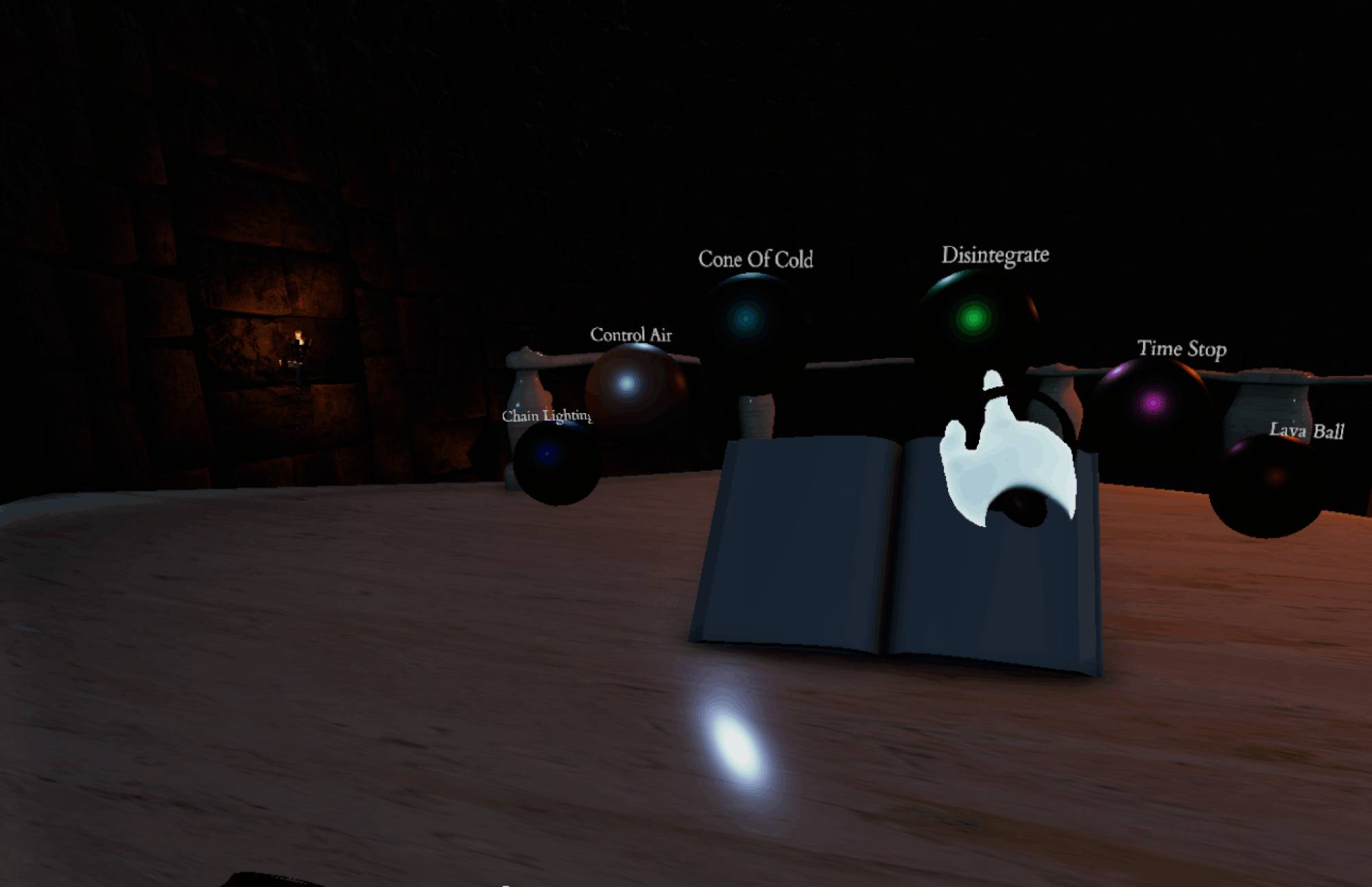 VR Game using a VR Controller to make gestures to cast a spell